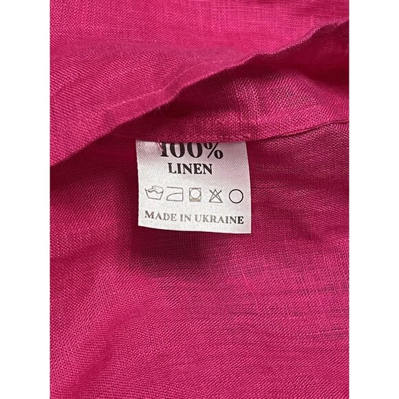 Harna‎ Blouse Womens XS-S Pink Yellow Embroidered Linen Ukraine Boho Tassel Top - Picture 11 of 13